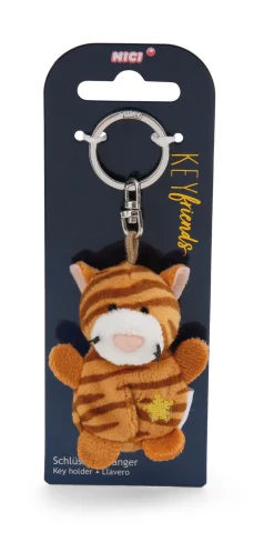 Keyholder brown striped cat with star
