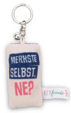 Keyholder mini plush cushion "Merkste selbst, ne?" w. bell
