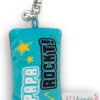 Keyholder mini plush cushion "Papa rockt!" w. bell