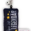 Keyholder mini plush cushion "Opa ist legendär" w. bell