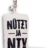 Keyholder mini plush cushion "Nützt ja nix" w. bell