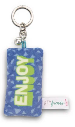 Keyholder mini plush cushion "Enjoy" w. bell