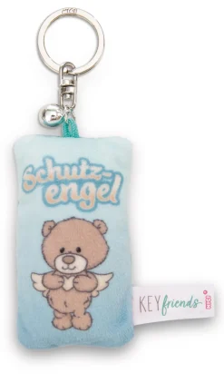 Keyholder mini plush cushion "Schutzengel" w. bell