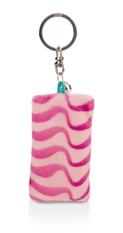 Keyholder mini plush cushion "Ich lieb's" w. bell