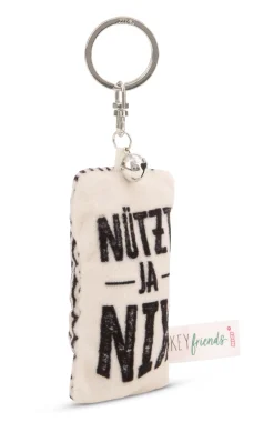 Keyholder mini plush cushion "Nützt ja nix" w. bell
