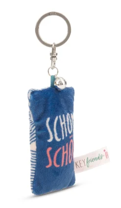 Keyholder mini plush cushion "Schon schön" w. bell