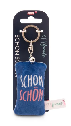 Keyholder mini plush cushion "Schon schön" w. bell
