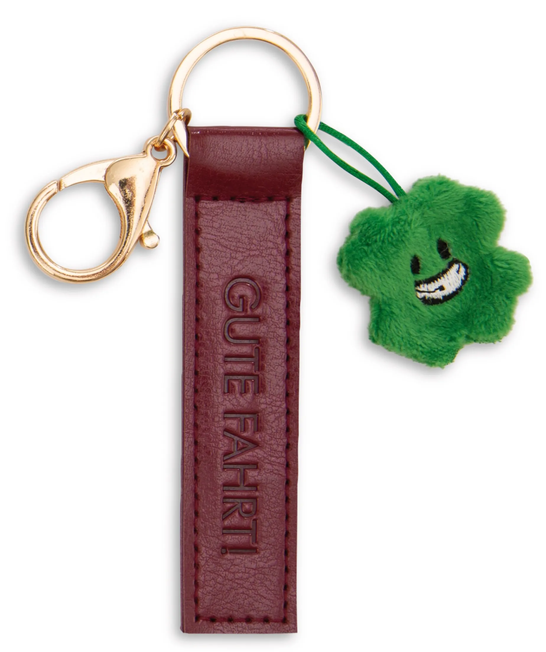 Keyholder "Gute Fahrt!" cloverleaf