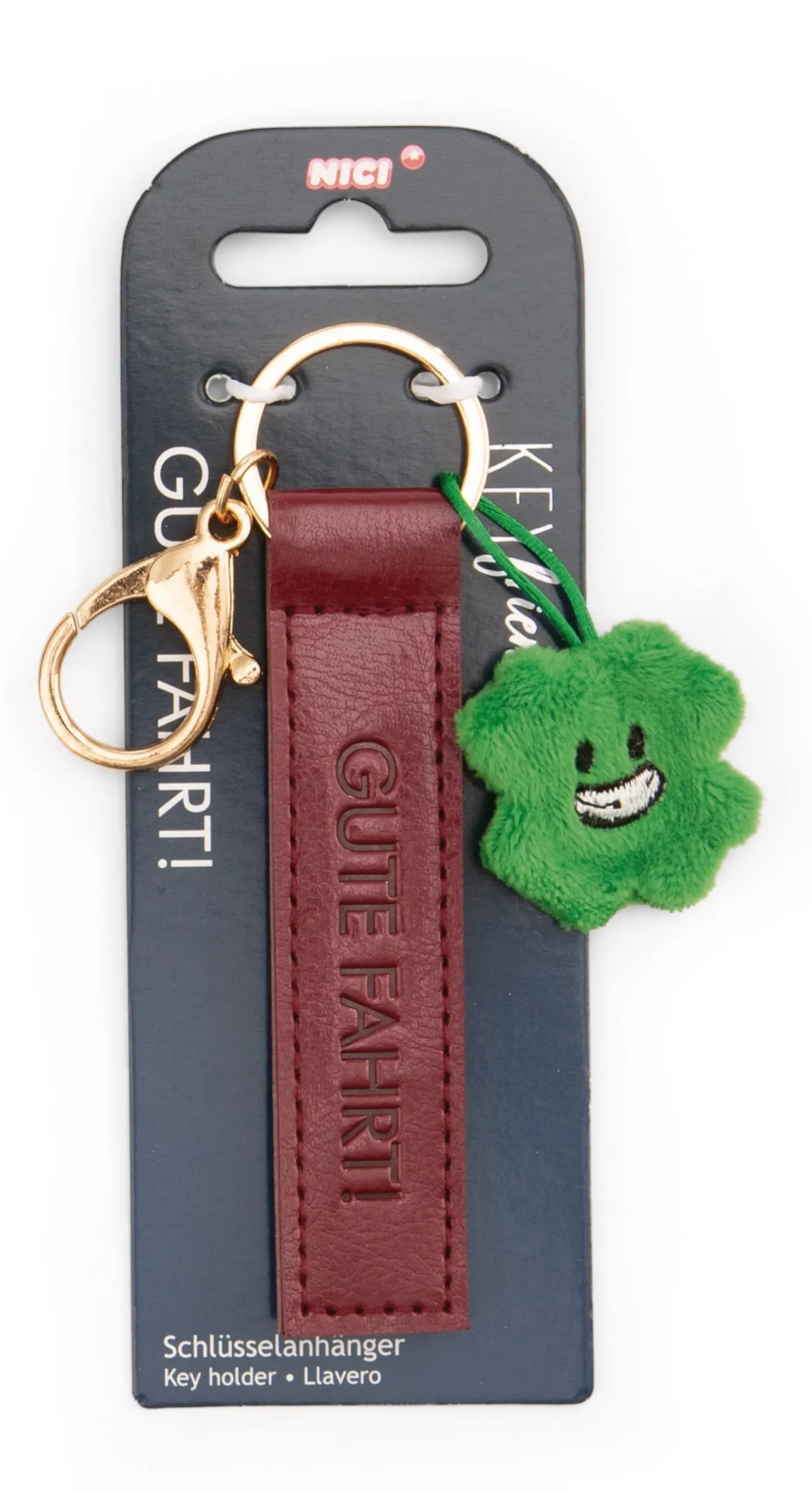Keyholder "Gute Fahrt!" cloverleaf