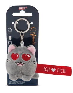 Keyholder Red cat "Ich Herz dich!"