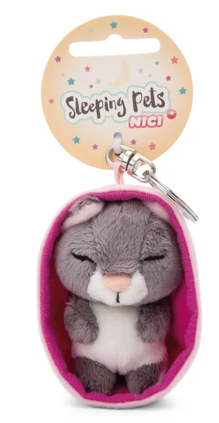 Keyholder Sleeping Pets Grey Cat NICI GREEN