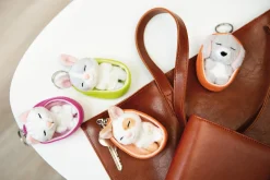 Keyholder Sleeping Pets White striped Cat NICI GREEN