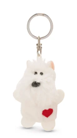 Keyholder White dog with heart