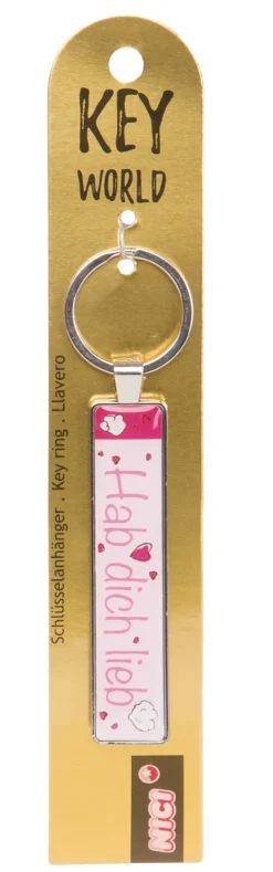 Keyring Key World 'Hab dich lieb'