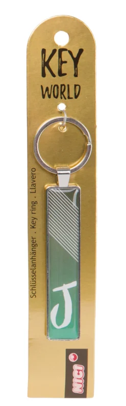 Keyring Key World 'J'