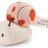 Kuscheltier Korallfarbene Schnecke m. Botschaft "Have a slow day"