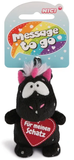 Pendant unicorn Carbon Flash "Für meinen Schatz"