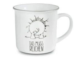 Porcelain mug metallic 'Ich bin hier, das muss reichen'