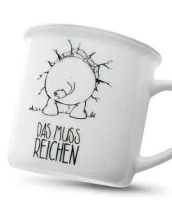 Porcelain mug metallic 'Ich bin hier, das muss reichen'