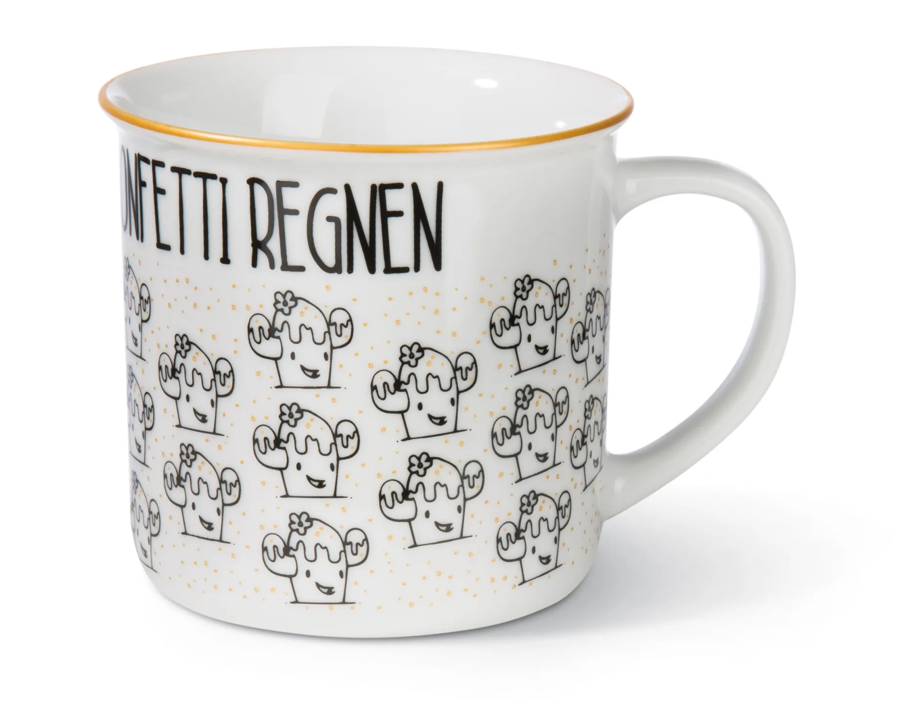 Porcelain mug metallic 'Für dich soll es Konfetti regnen'