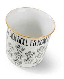 Porcelain mug metallic 'Für dich soll es Konfetti regnen'