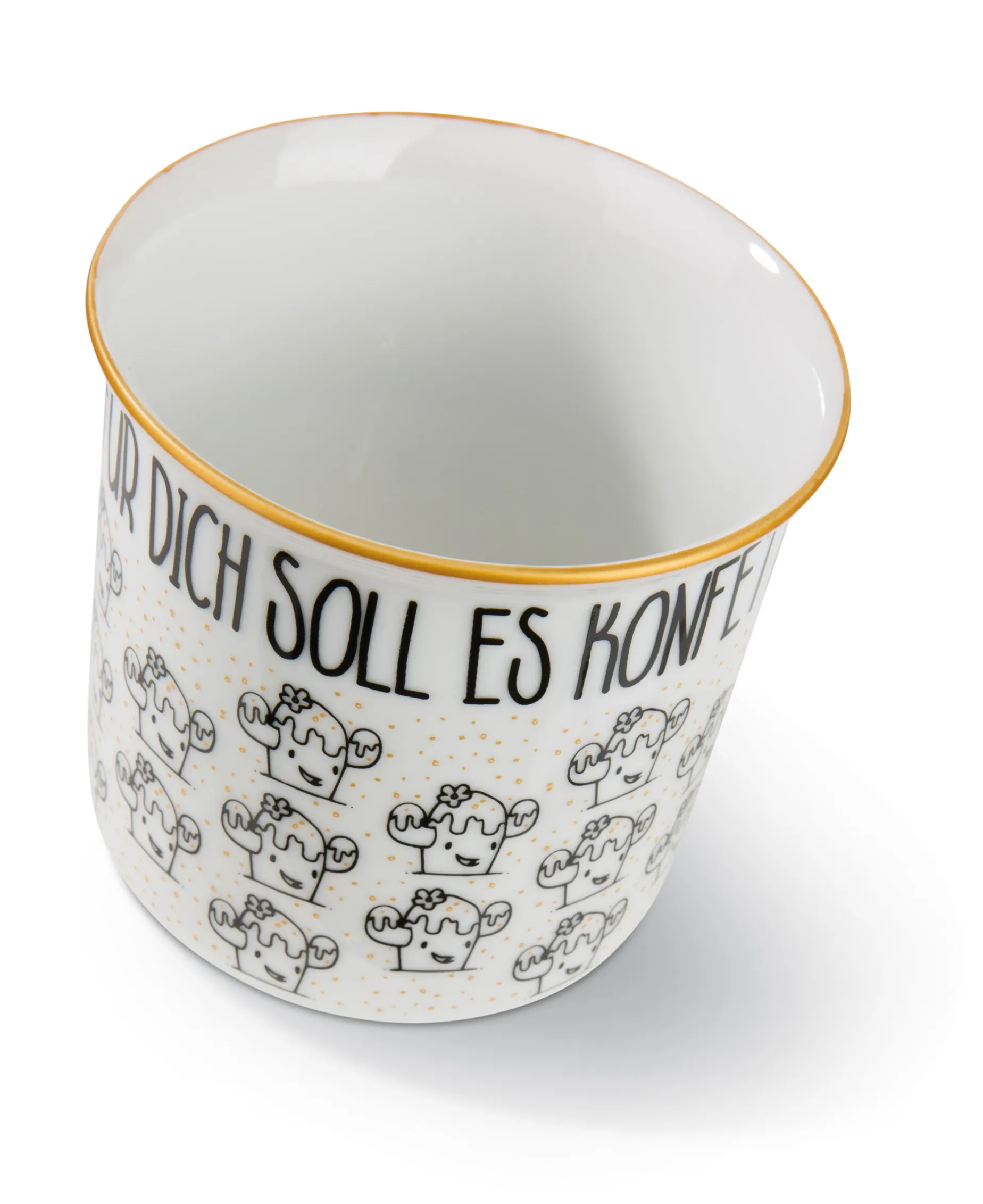 Porcelain mug metallic 'Für dich soll es Konfetti regnen'