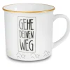 Porcelain mug metallic 'Gehe Deinen Weg'