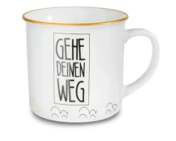 Porcelain mug metallic 'Gehe Deinen Weg'