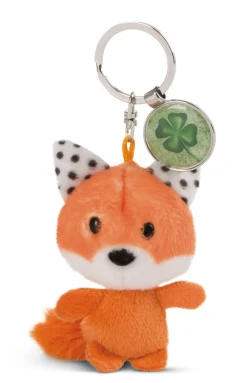 Schlüsselanhänger Fuchs mit Anhänger 'Kleeblatt'