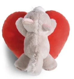 Soft Toy Cat lying on heart NICI GREEN