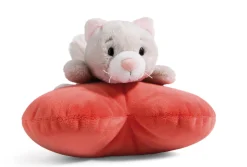 Soft Toy Cat lying on heart NICI GREEN