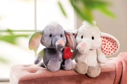 Soft Toy Love Elephant dark grey w/magnet heart NICI GREEN