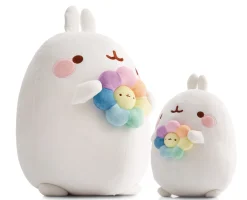 Soft Toy MOLANG 24cm with rainbow flower in gift box