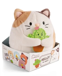 Soft toy mymochi Cat Angy 16cm with cactus in gift box