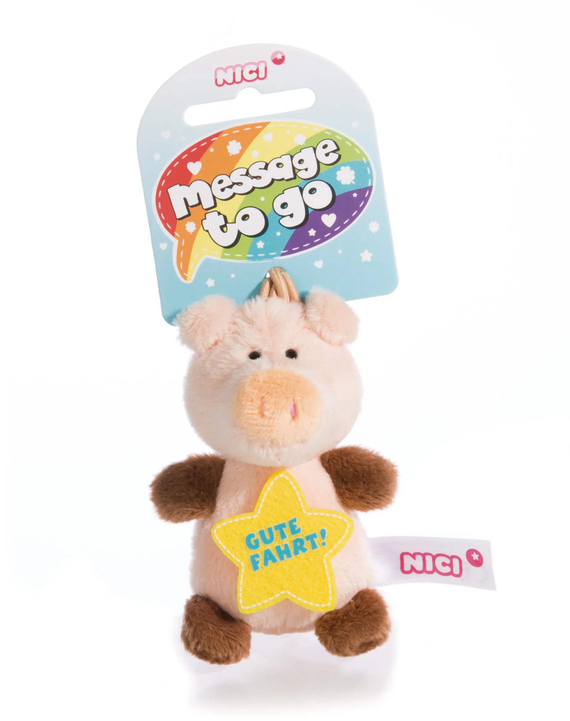 Soft Toy Pig "Gute Fahrt" with loop