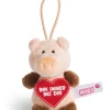 Soft toy pig "Hab dich sooo lieb" with loop