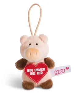 Soft toy pig "Hab dich sooo lieb" with loop