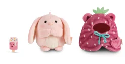 Soft Toy Set Bunny Pibu with soft ice cream and strawberry costume in gift box