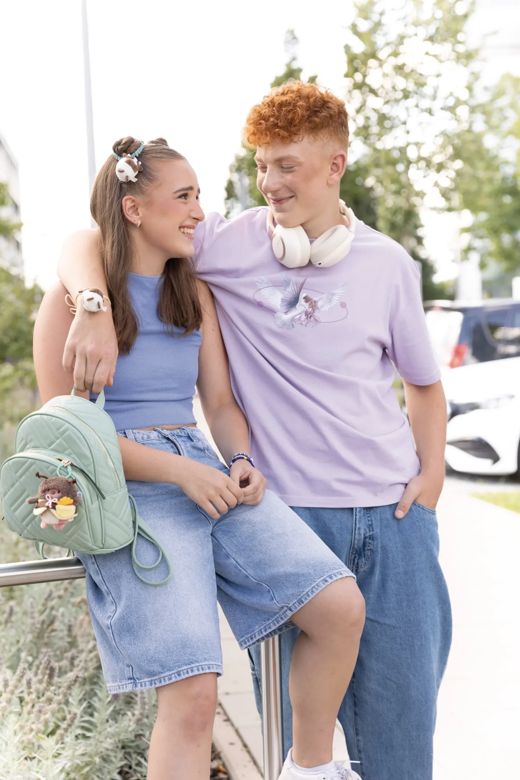 Soft toy Set mymochi Bear Nomo with french fries and bee costume