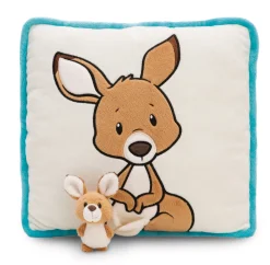Square Cushion Kangaroo w/3D kid NICI GREEN